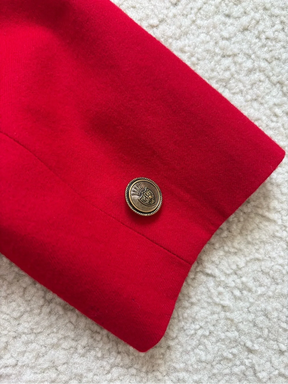 Vintage NWOT Talbots Petites worsted-wool red coat sz 12P made in USA elegant - Picture 9 of 9